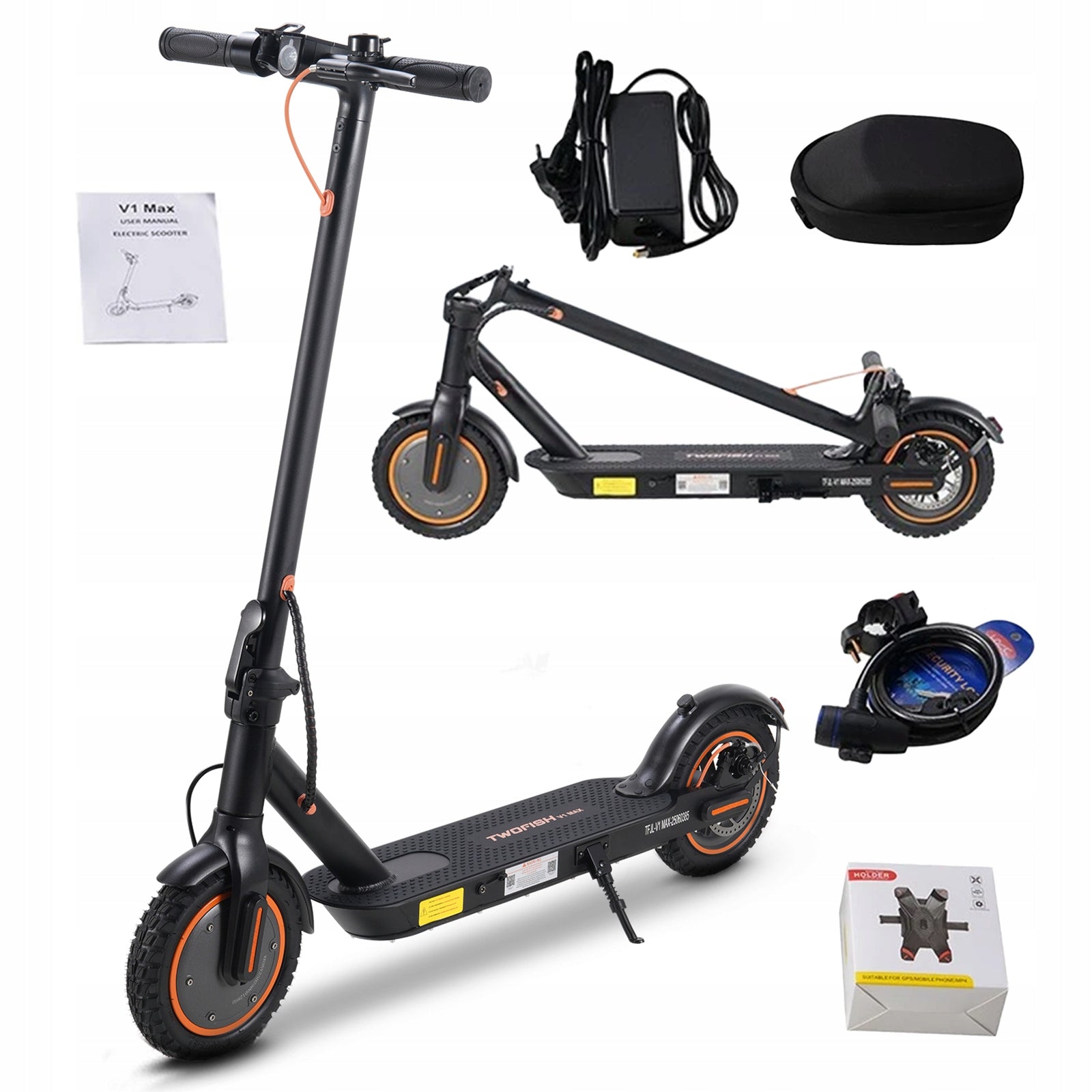 2026 TWOFISH V1 MAX Electric Scooters 500W 36V 10.4Ah 10" 40HP app