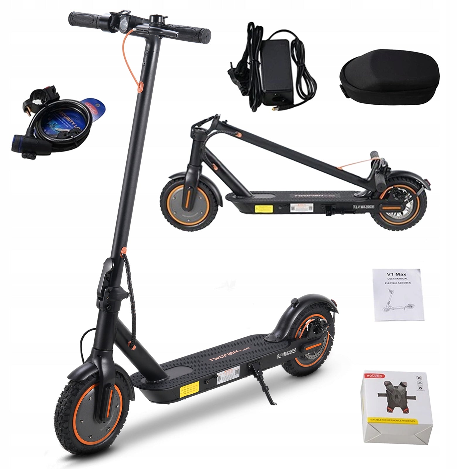 2026 TWOFISH V1 MAX Electric Scooters 500W 36V/10.4Ah 30KMh 10" APP