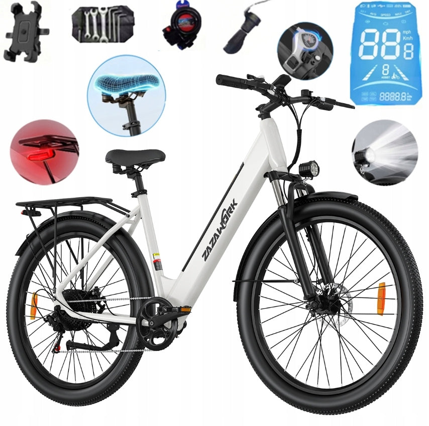 2026 ZAZAWORK C28 Electric Bikes 250W 120HP 36V20AH Strong Motor Black