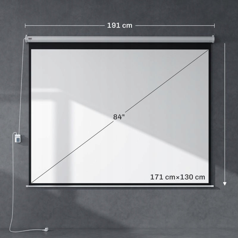 2026Y Projection screen 84 inches 171x130 cm 43 with remote control white Brand no brand