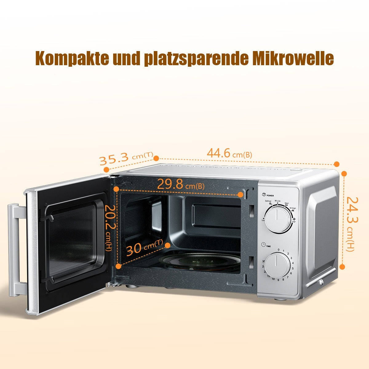 20L Compact Microwave – 360° Even Heating, One-Touch Presets, Space Saving Brand ABC