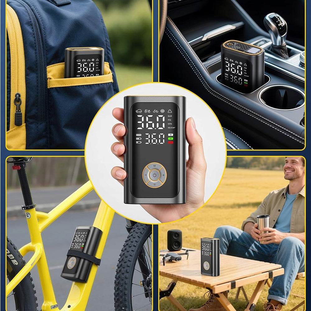 20L/MIN ELECTRIC AIR PUMP 4 MODES FOR BIKE MOTORCYCLE CAR Manufacturer code POMPKA DO ROWERU PIŁKI 5W1