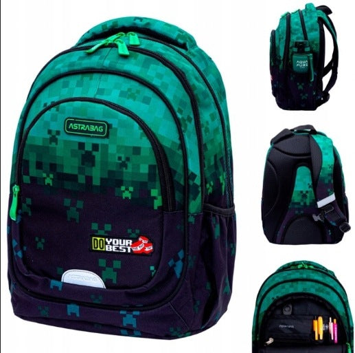 20L THREE-CHAMBER SCHOOL BACKPACK YOUTH FOR SCHOOL MINECRAFT