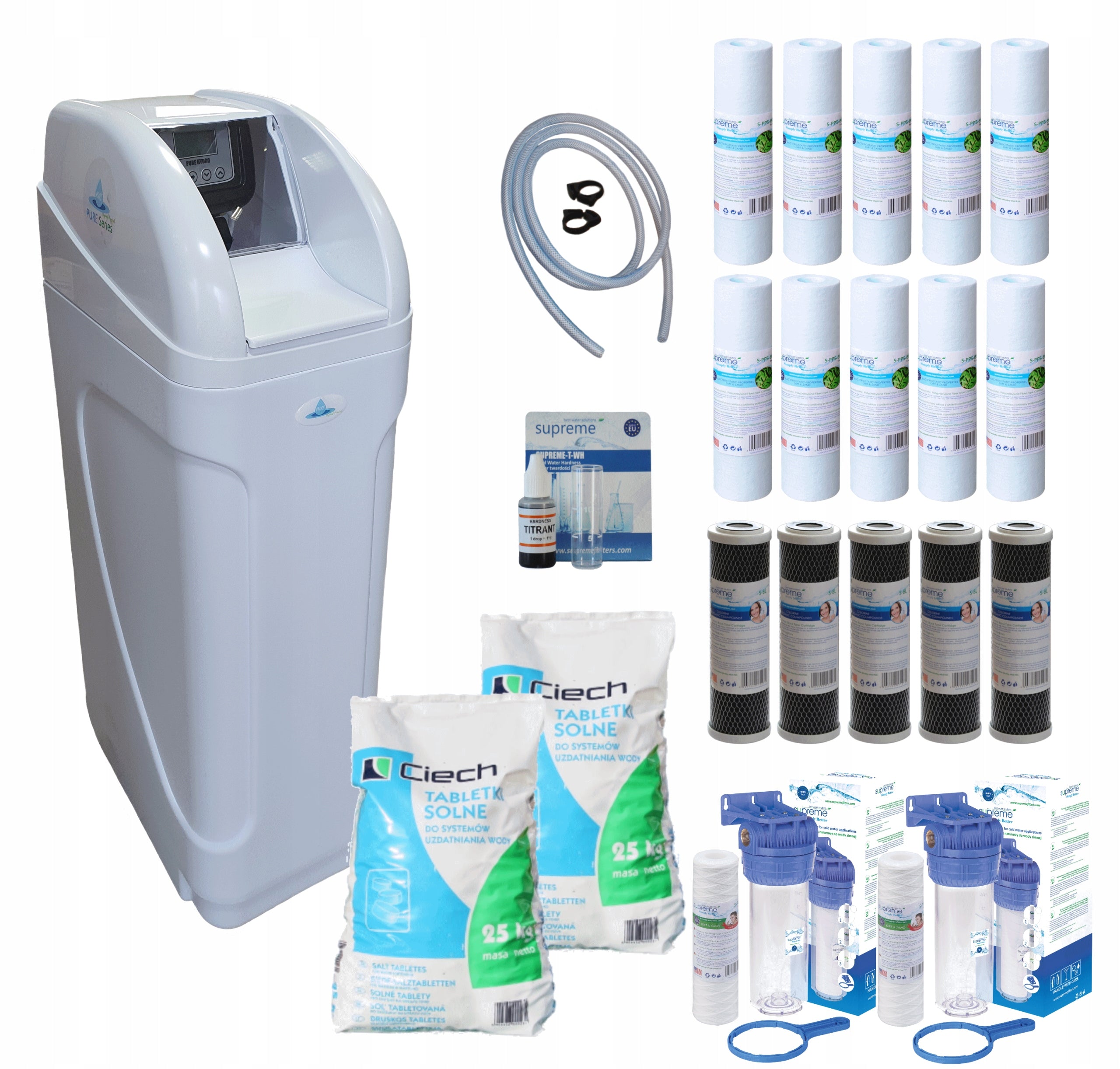 20L WATER SOFTENER, LEVYTITE, SALT ALARM, DRY TANK, UP-FLOW, MENU PL.