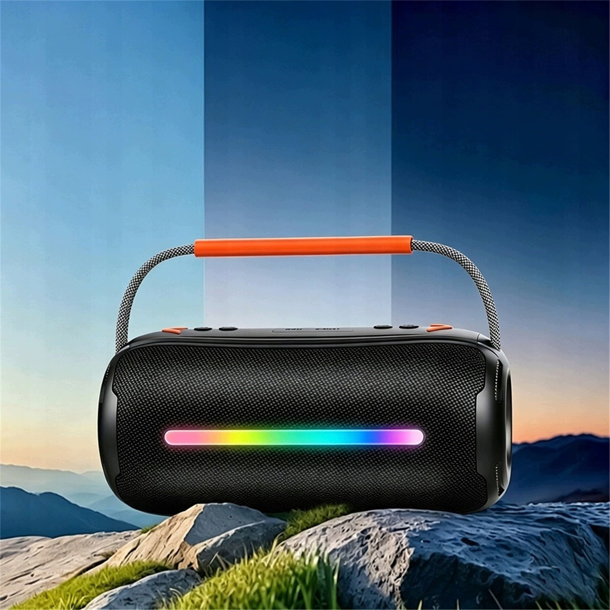 20W Bluetooth 5.4 Speaker with LED Backlight and Power Bank, Black Packaging status original