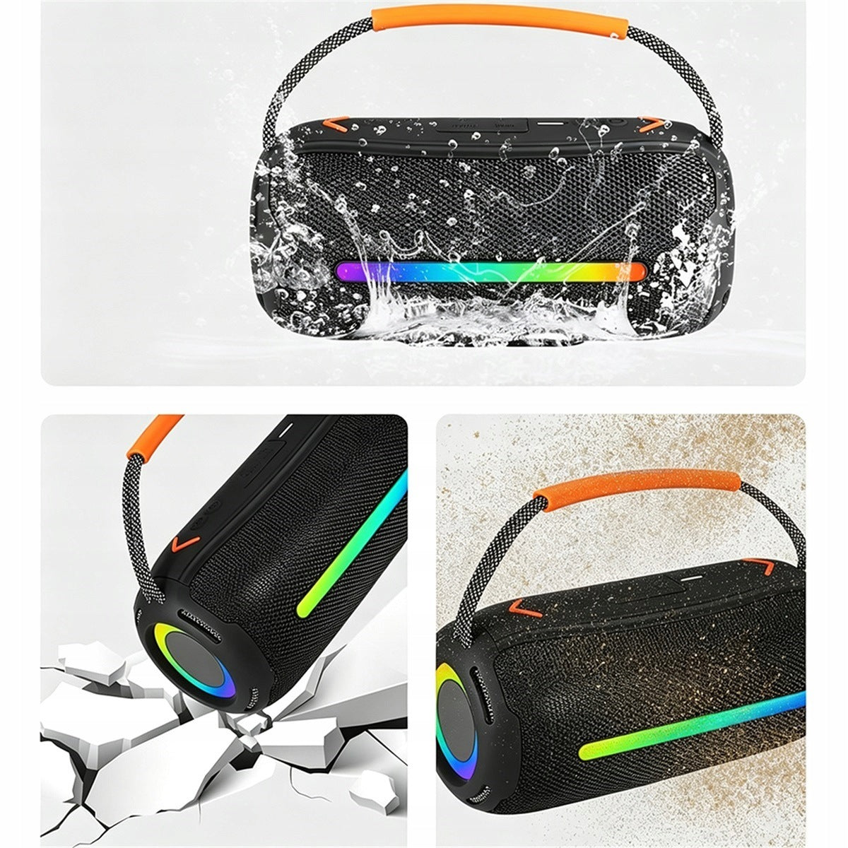 20W Bluetooth 5.4 Speaker with RGB Rhythm Backlight, Black Model other