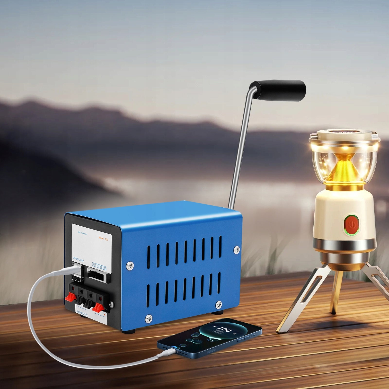 20W EMERGENCY CRANK CURRENT GENERATOR MANUAL HIGH POWER Packaging status original