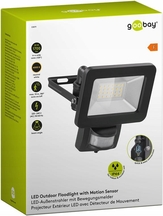 20W LED Outdoor Headlight with Motion Sensor Brand Goobay