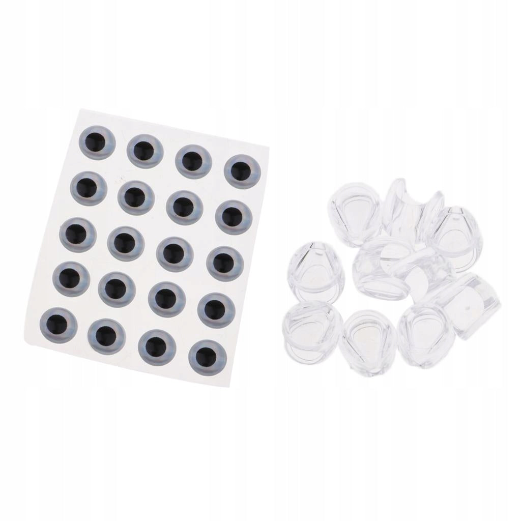 20pcs 3D Fishing Eyes Fishing Lure Eye & 10pcs Fishing 8mm Eyes+10mm Head Model Nocne oczy wiązanie muchowe przyrządy