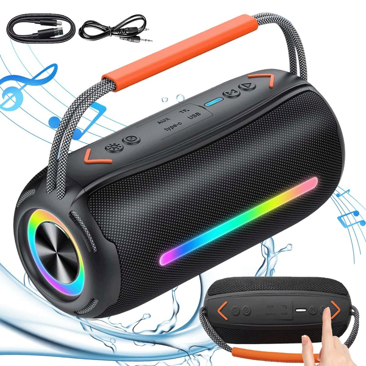 20w Bluetooth 5.4 Bluetooth Speaker Portable Waterproof Ipx6, Black