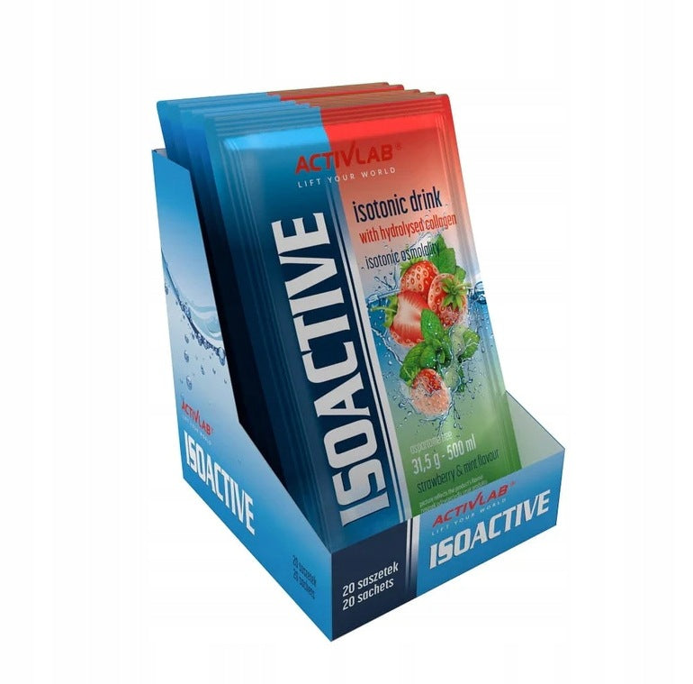 20x Activlab Isoactive 31,5 g Strawberry Mint Carbs Hydration Drink