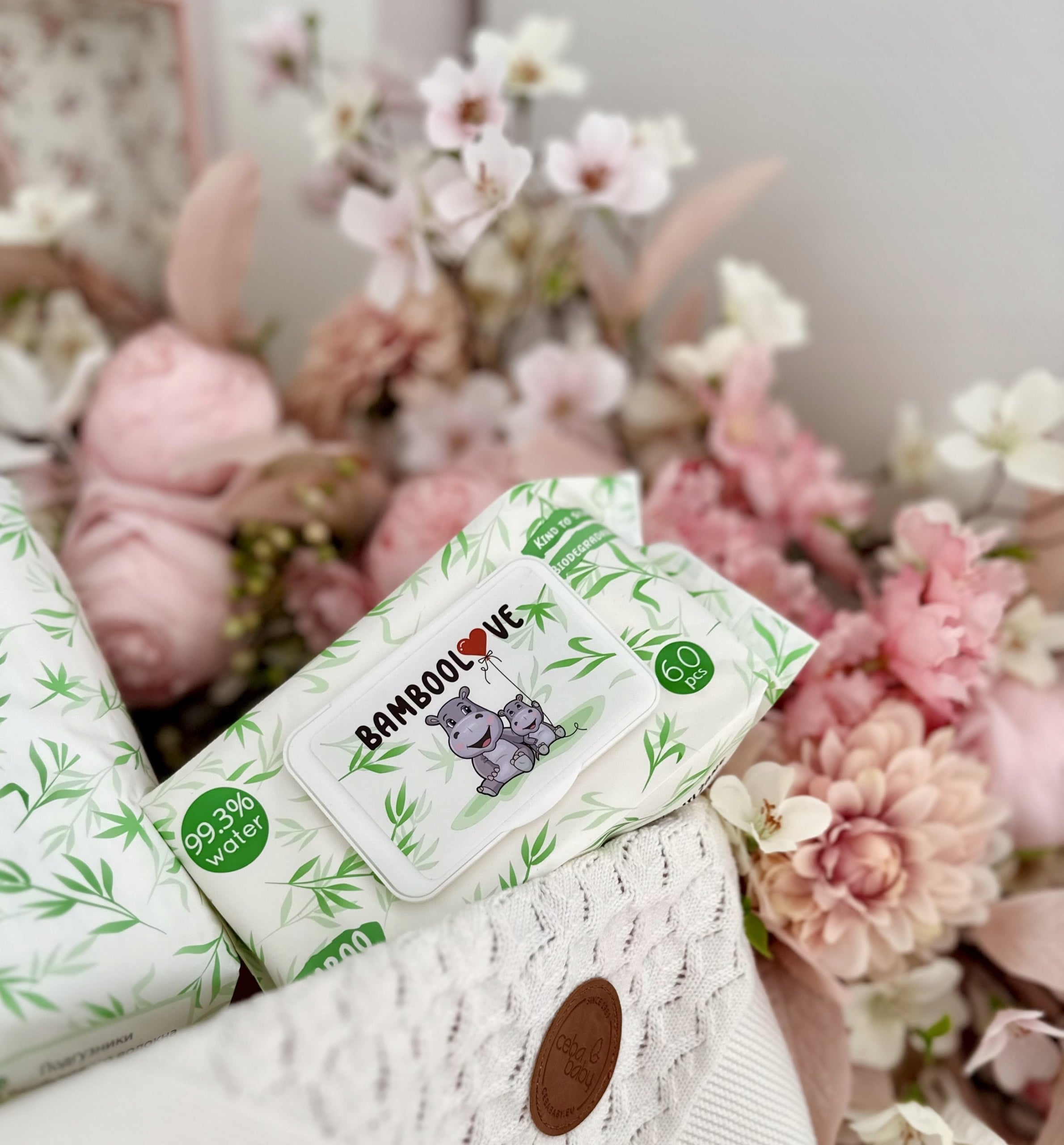 20x BAMBOOLOVE water bamboo wipes 99.3% water 60 bamboo wipes Packaging status original