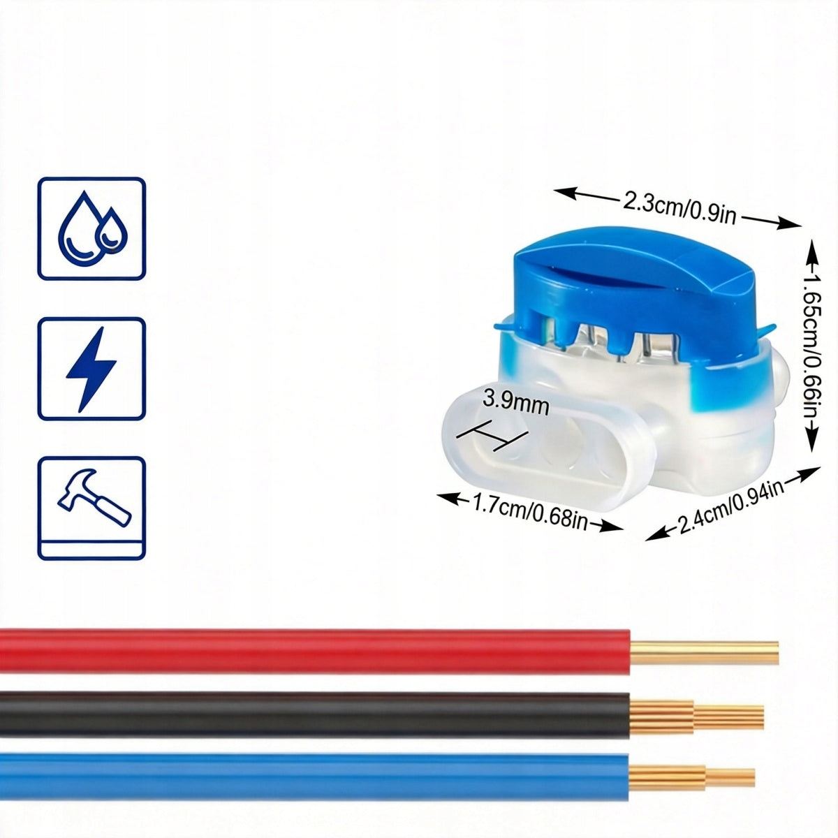 20x GEL CONNECTOR FOR ELECTROVALVE CABLES HERMETIC FOR MOWER ROBOT Brand no brand