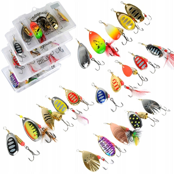 20x SHEET METAL ROTARY set pike perch + 4x BOX - various sizes!