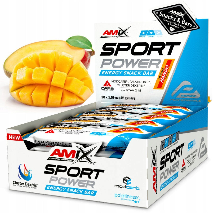 |20x| Sport Power Energy Snack Bar 45g tropical mango Expiration date at least six months from the date of purchase