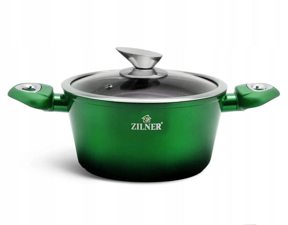 21-PIECE POT SET WITH MARBLE COATING 21el INDUCTION GAS Green Line MARMUR