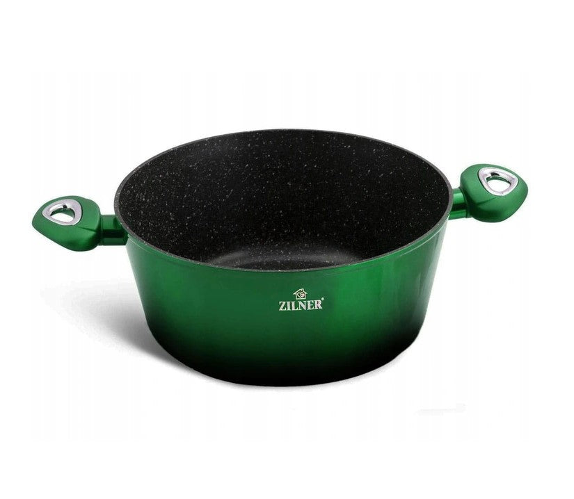 21-PIECE POT SET WITH MARBLE COATING 21el INDUCTION GAS Green Material aluminum