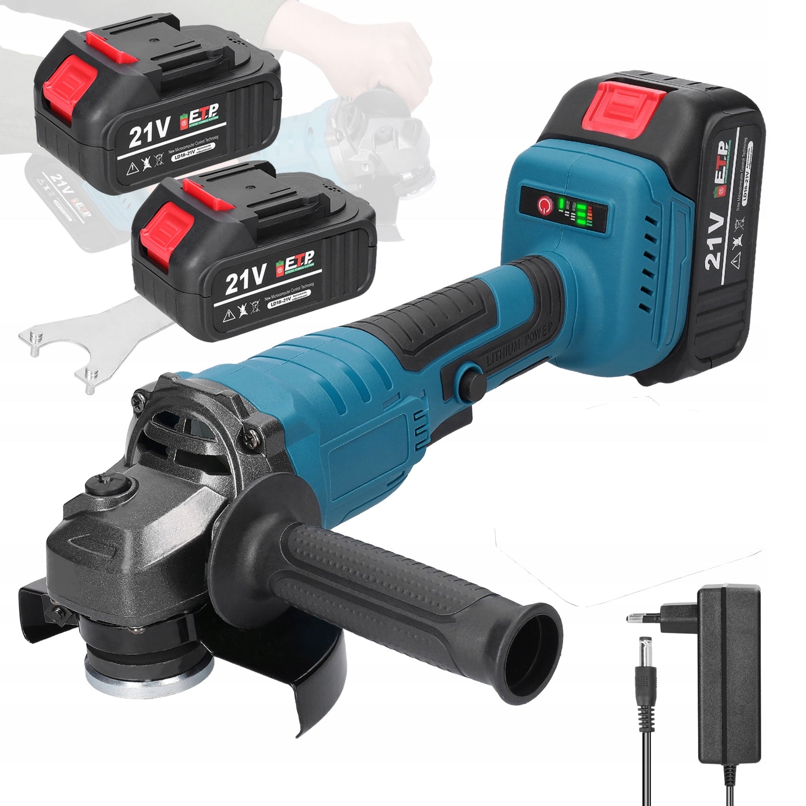21V 125mm M14 Angle Grinder Brushless 2x Battery