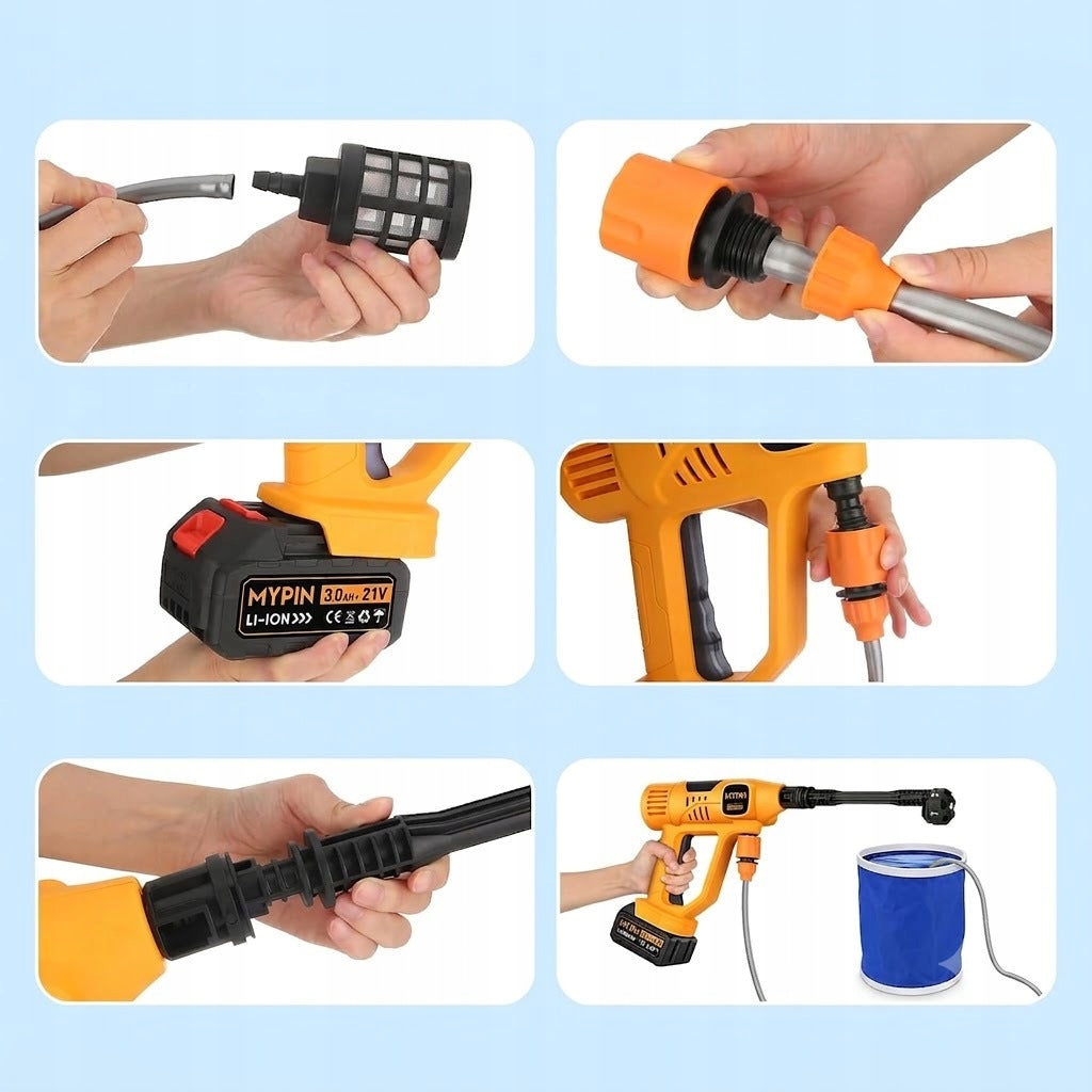 21V 790 PSI LED Cordless Pressure Washer 2 Batteries 6in1 Brand no brand
