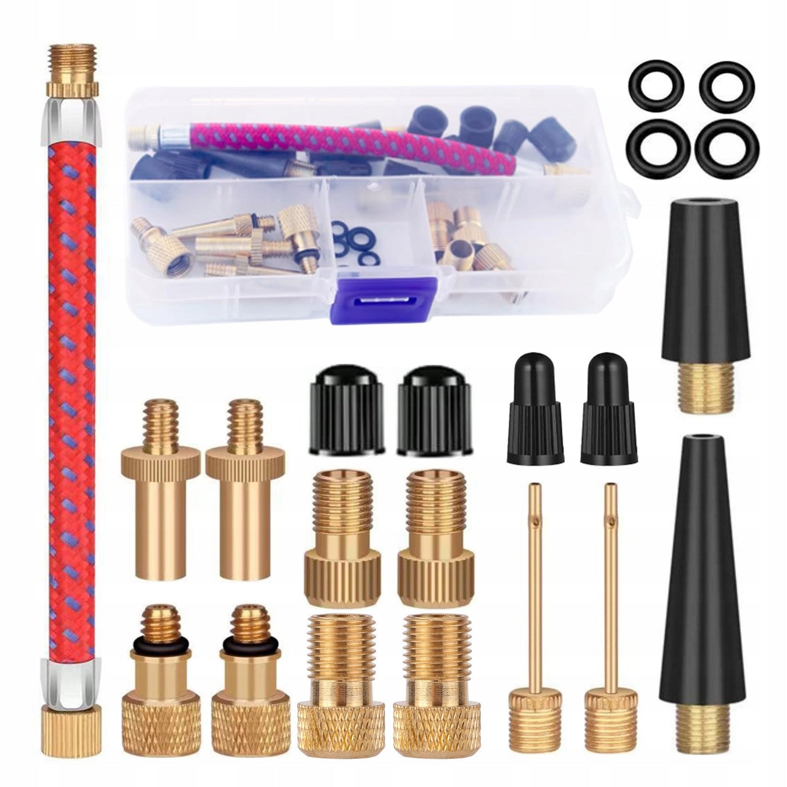 21pcs Bicycle Tire Valve Adapter Set for Pumping