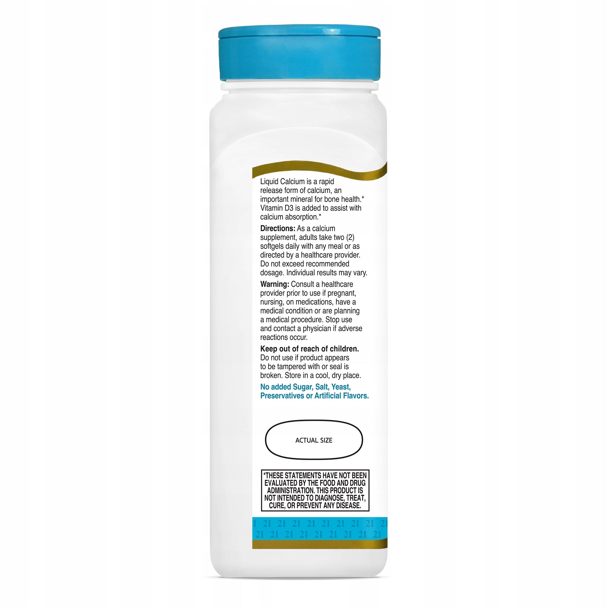 21st Century Calcium 1200mg + D3 Liquid - Calcium + Vitamin D3 90 jellies EAN (GTIN) 740985226537