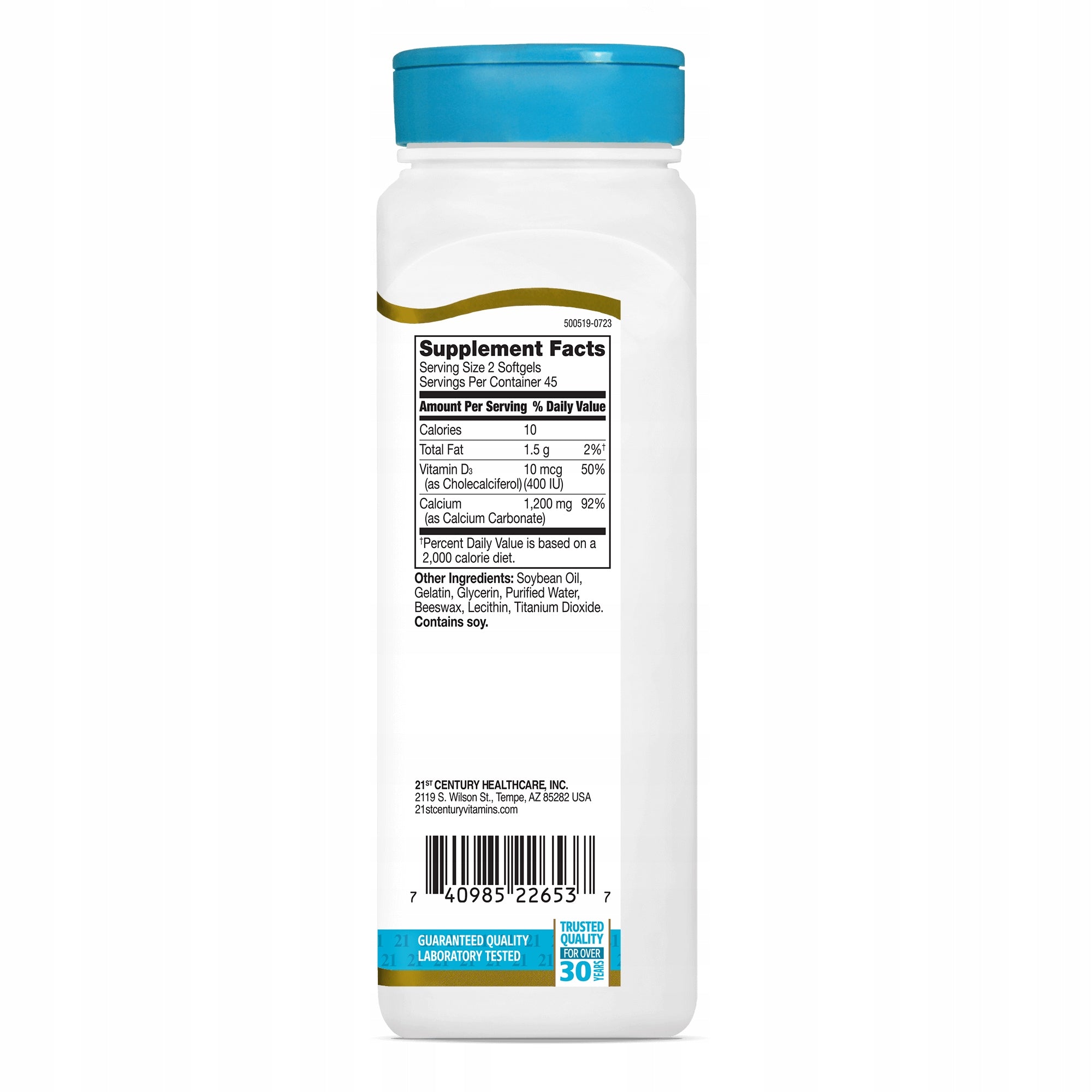 21st Century Calcium 1200mg + D3 Liquid - Calcium + Vitamin D3 90 jellies Manufacturer code 740985226537