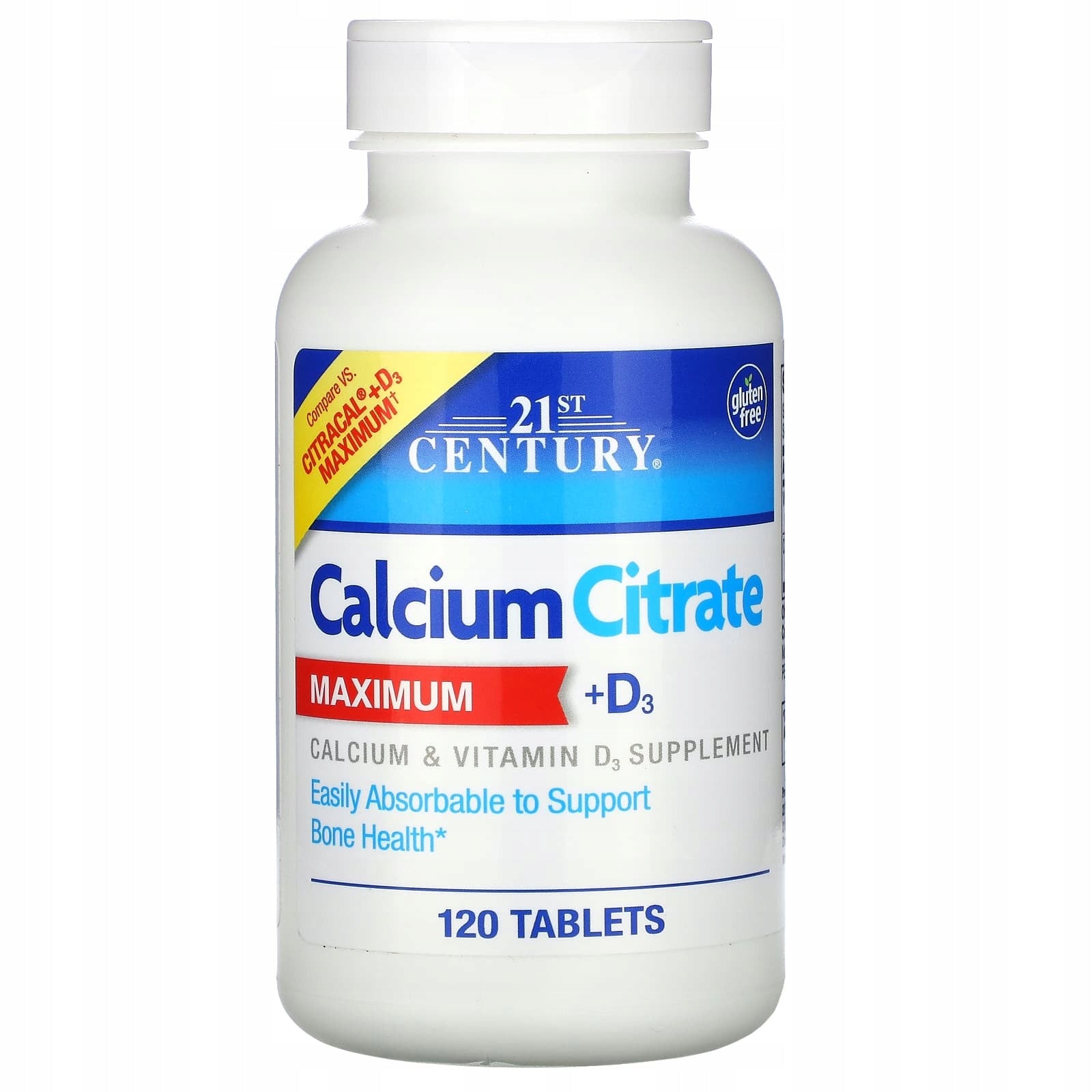 21st Century, Maximum Calcium Citrate + D3, 120 Tablets