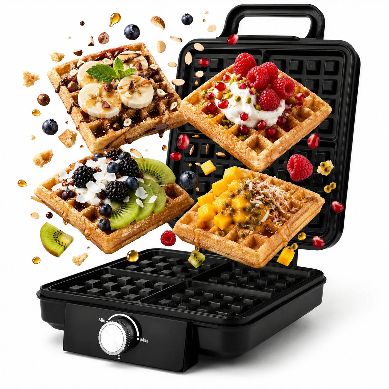 2200W 4 WAFFLE MAKER AT THE SAME TIME STRONG FAST RELIABLE ADJUSTMENT