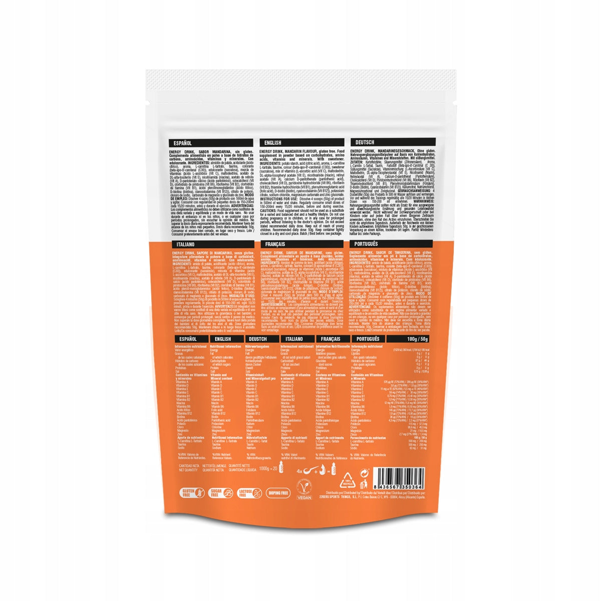 #226ers ENERGY DRINK MANDARINE - powder 1kg. Expiration date at least six months from the date of purchase
