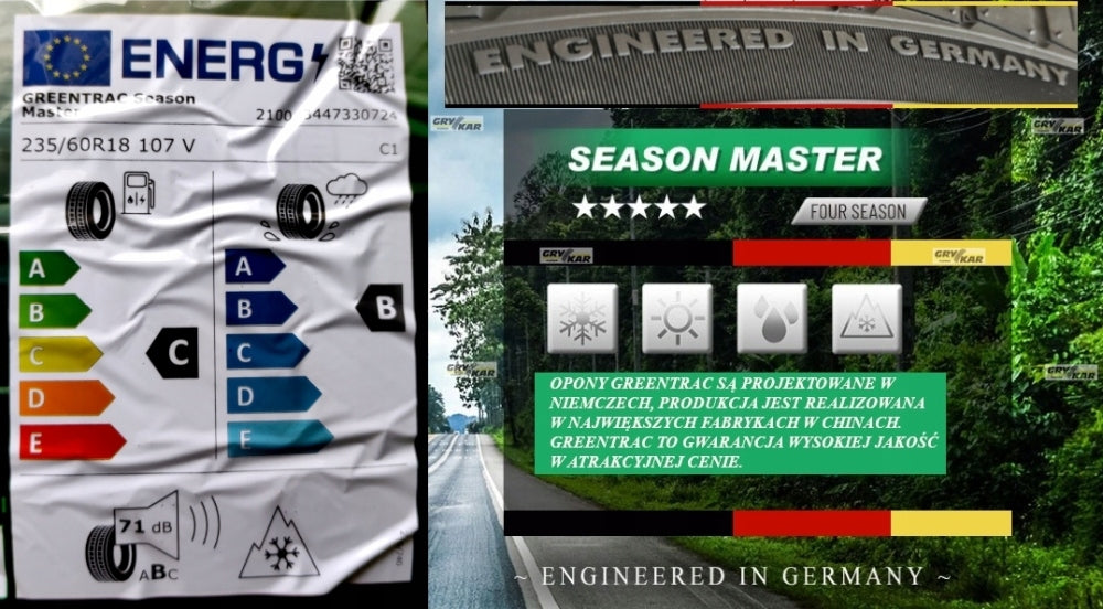 235/60R18 Tires Greentrac Season Master 26r C/B/71dB 3-year warranty 310zł/pc Season all-season