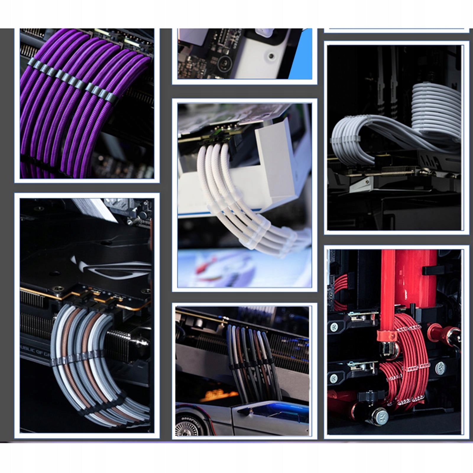 24 Pieces Cable Comb 24 Pin 8 Pin 6 Pin Computer Cable Ties Fit for Black Model dresser Bundler Cord 24 8 6 pin Cable Comb 3.6 pc