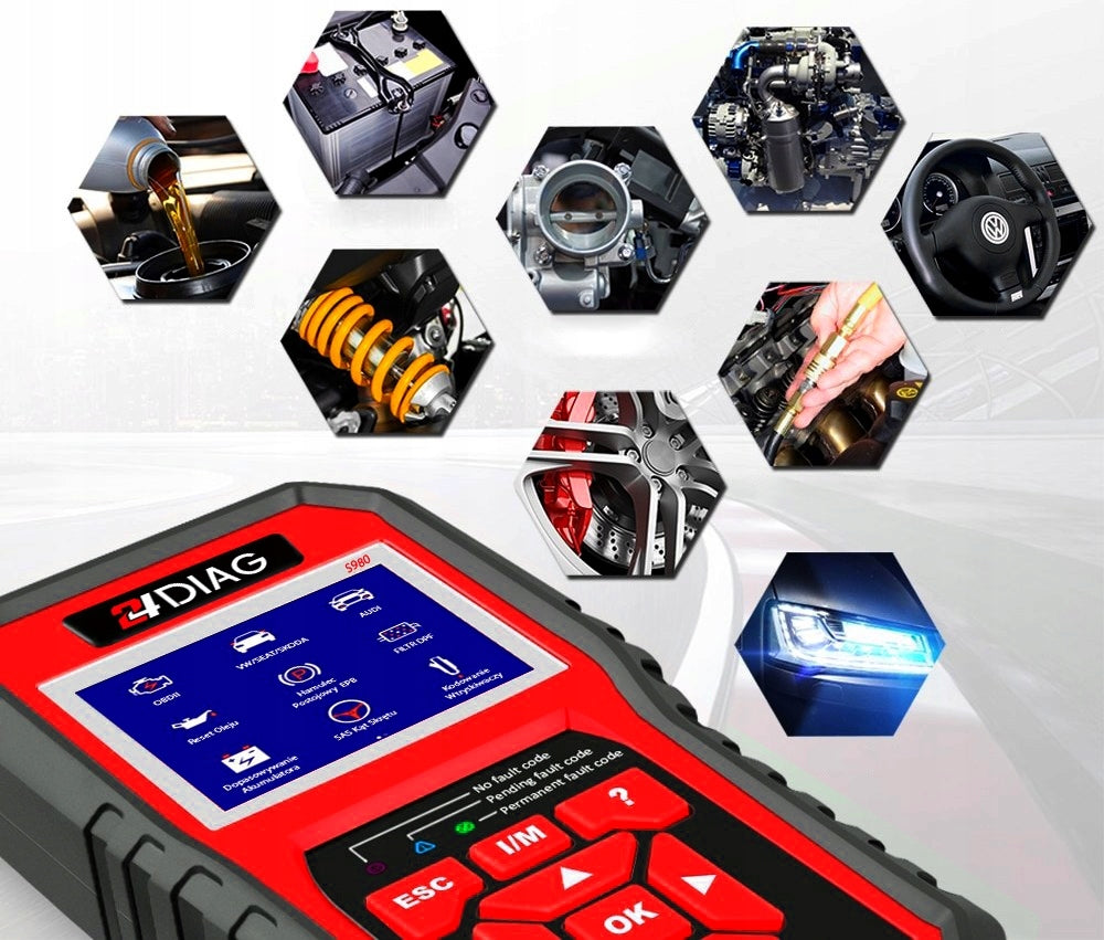 24DIAG S980 INTERFACE OBD2 DIAGNOSTIC TESTER VAG VW AUDI SEAT SKODA j.PL Manufacturer code SKANER KOMPUTER OBD 2 S980 eOBD OBDII