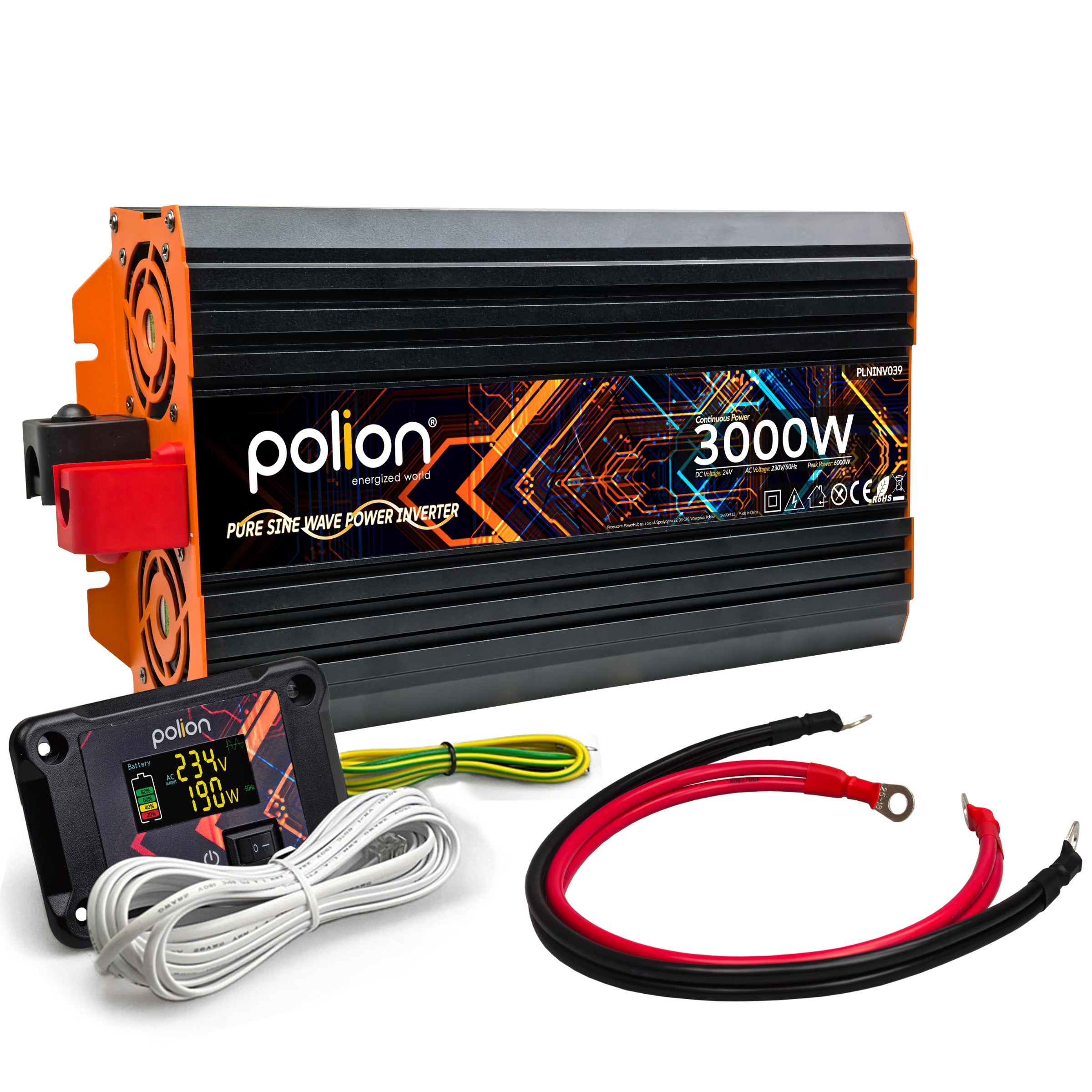 24V/230V car inverter Polion 3000W pure sine