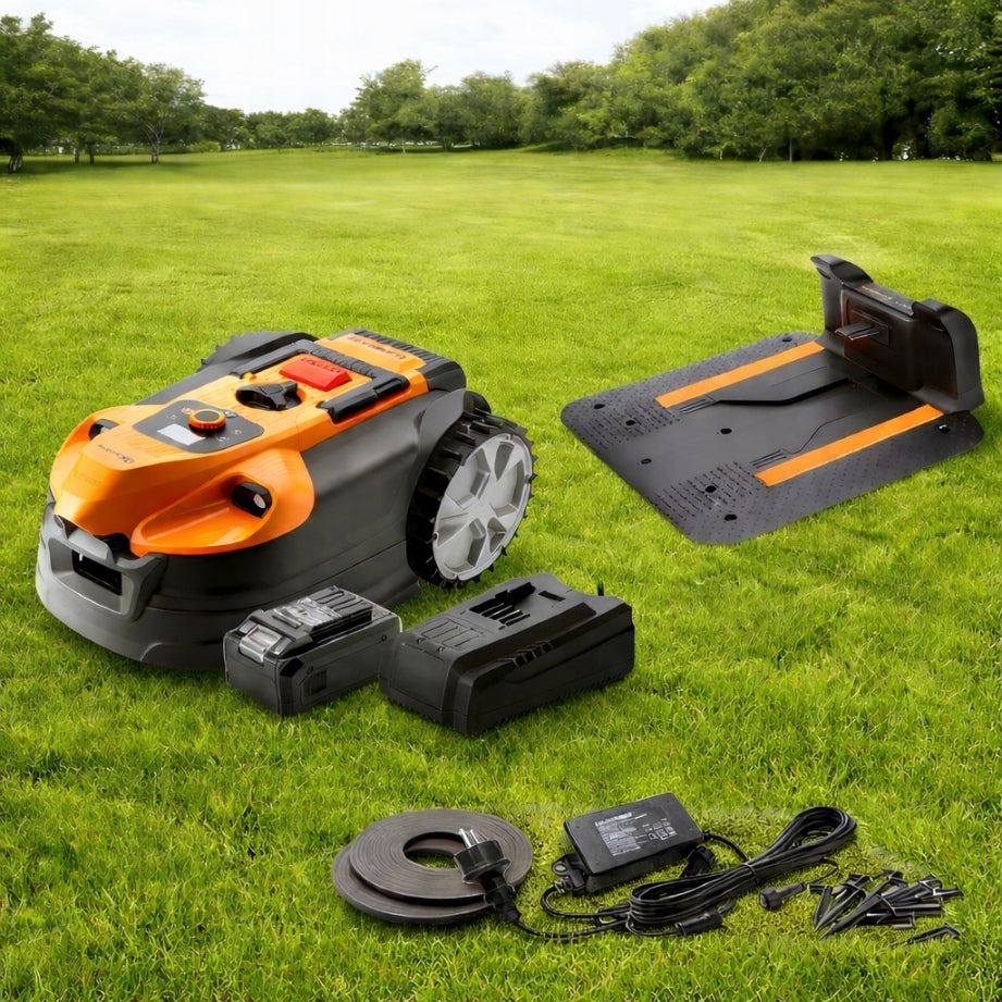 24V autonomous mowing robot with charging station, without limit wire Batteries included yes