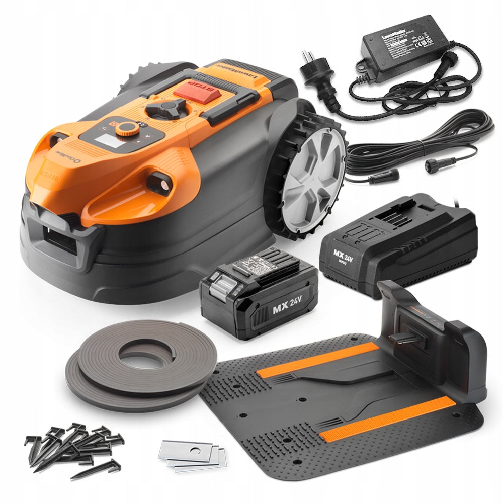 24V autonomous mowing robot with charging station, without limit wire