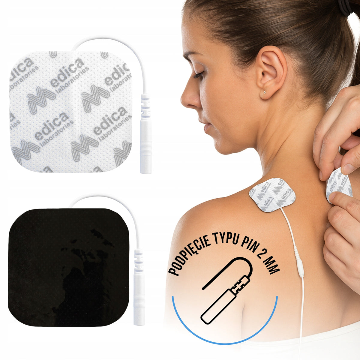 24x GEL ELECTRODES FOR ELECTROSTIMULATION 5x5 PADS TENS EMS (PIN) Packaging status original