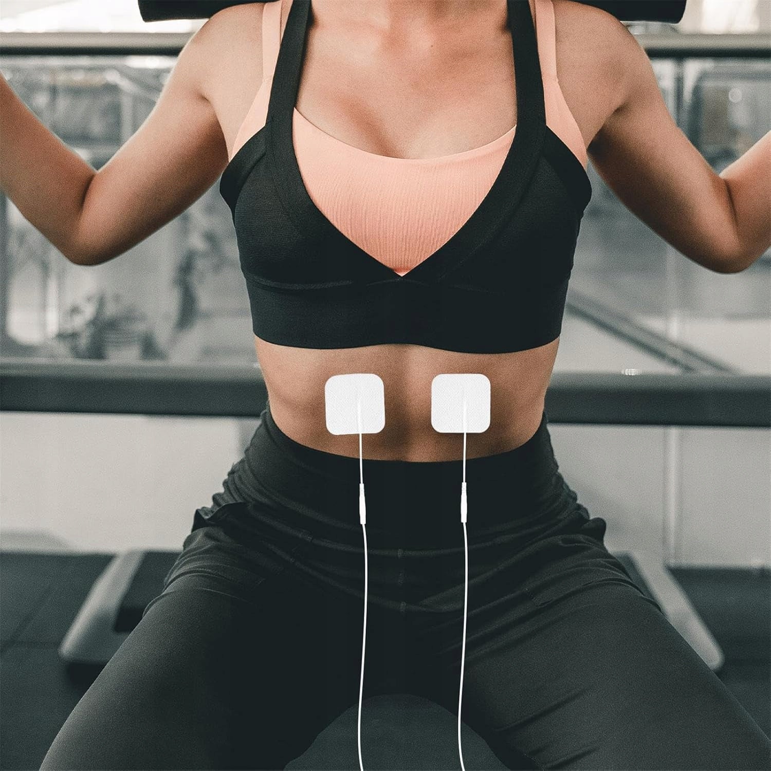 24x gel electrodes 5x5cm pin 2 mm TENS EMS SANIT Body parts hips stomach calves buttocks shoulders thighs