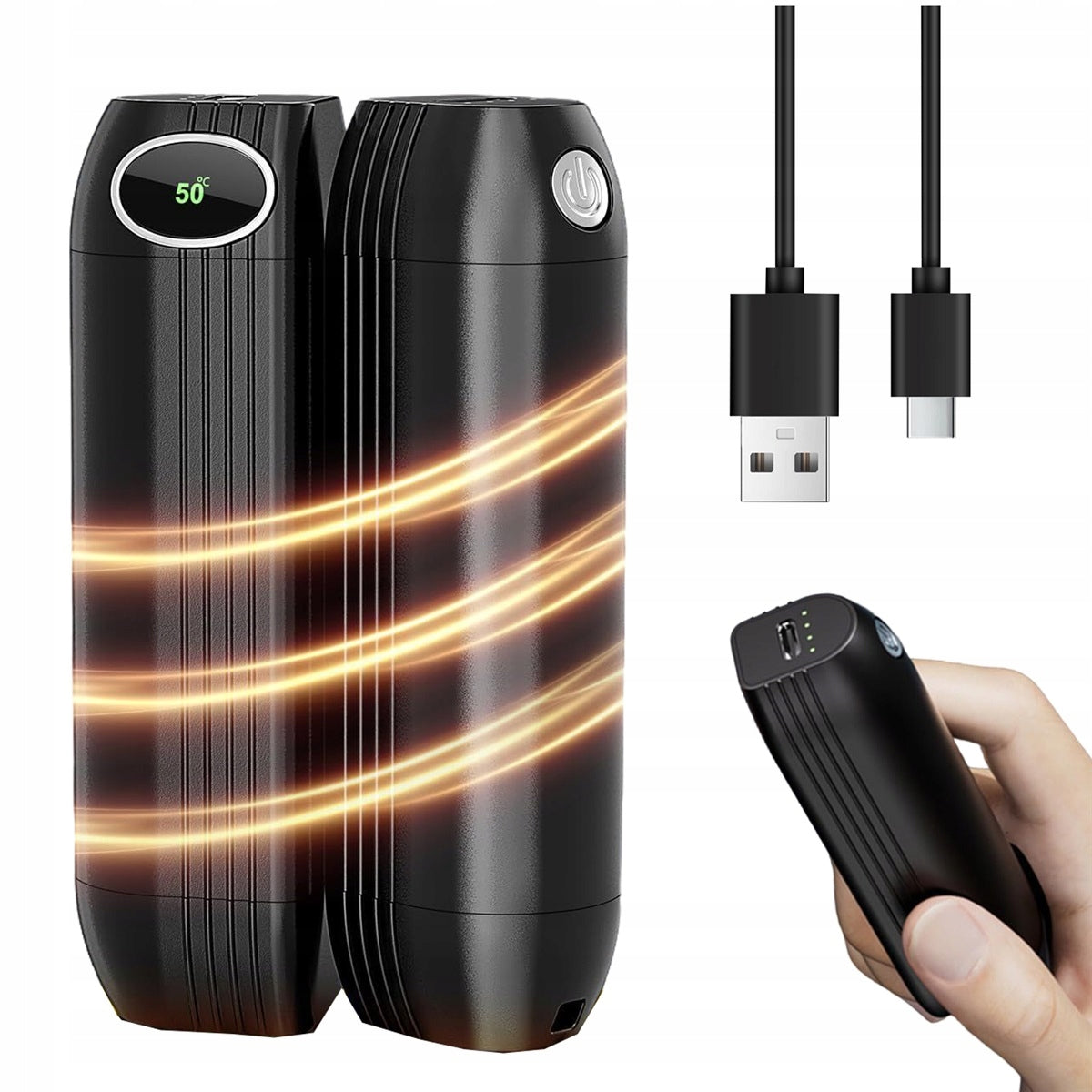 2500MAH HAND WARMERS WITH TEMPERATURE CHIP AND ALUMINUM ALLOY