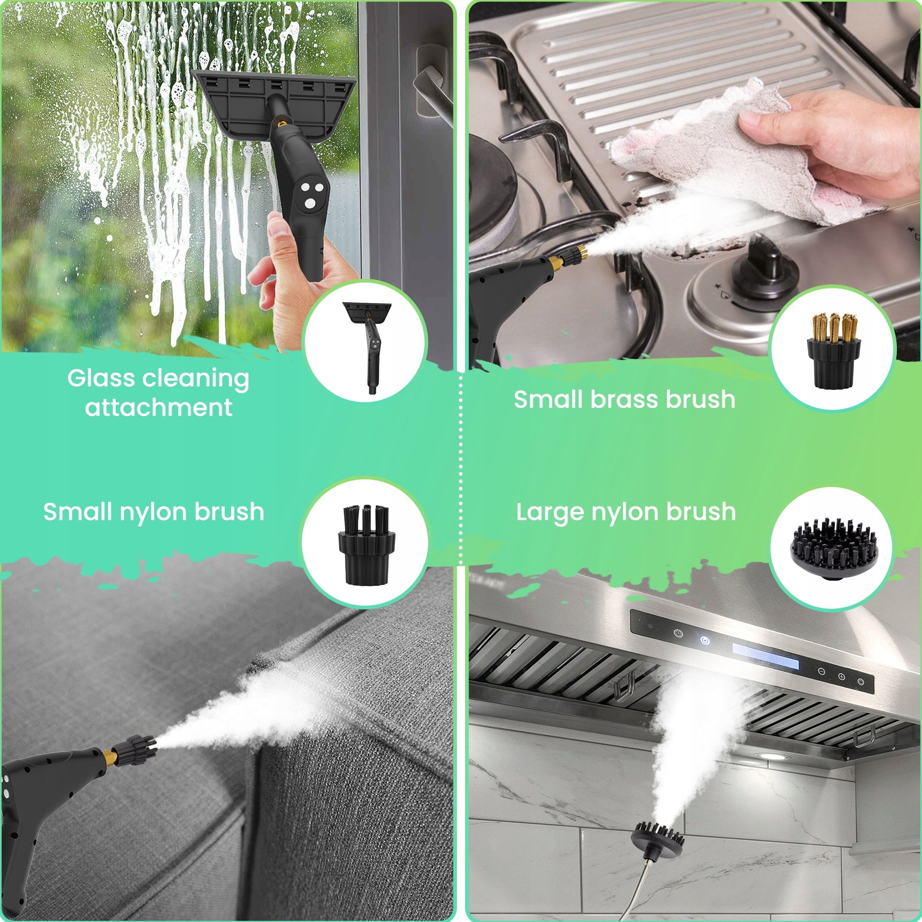 2500W 4.5Bar Steam cleaner, 1200ml, 6-speed and 4 attachments Dominant color white