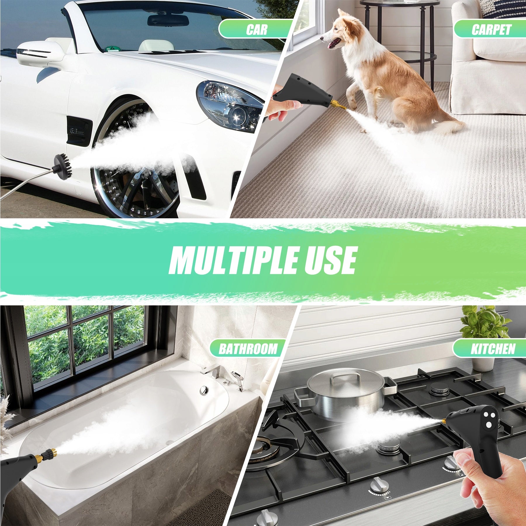 2500W 4.5Bar Steam cleaner, 1200ml, 6-speed and 4 attachments Maximum steam pressure 3 bar