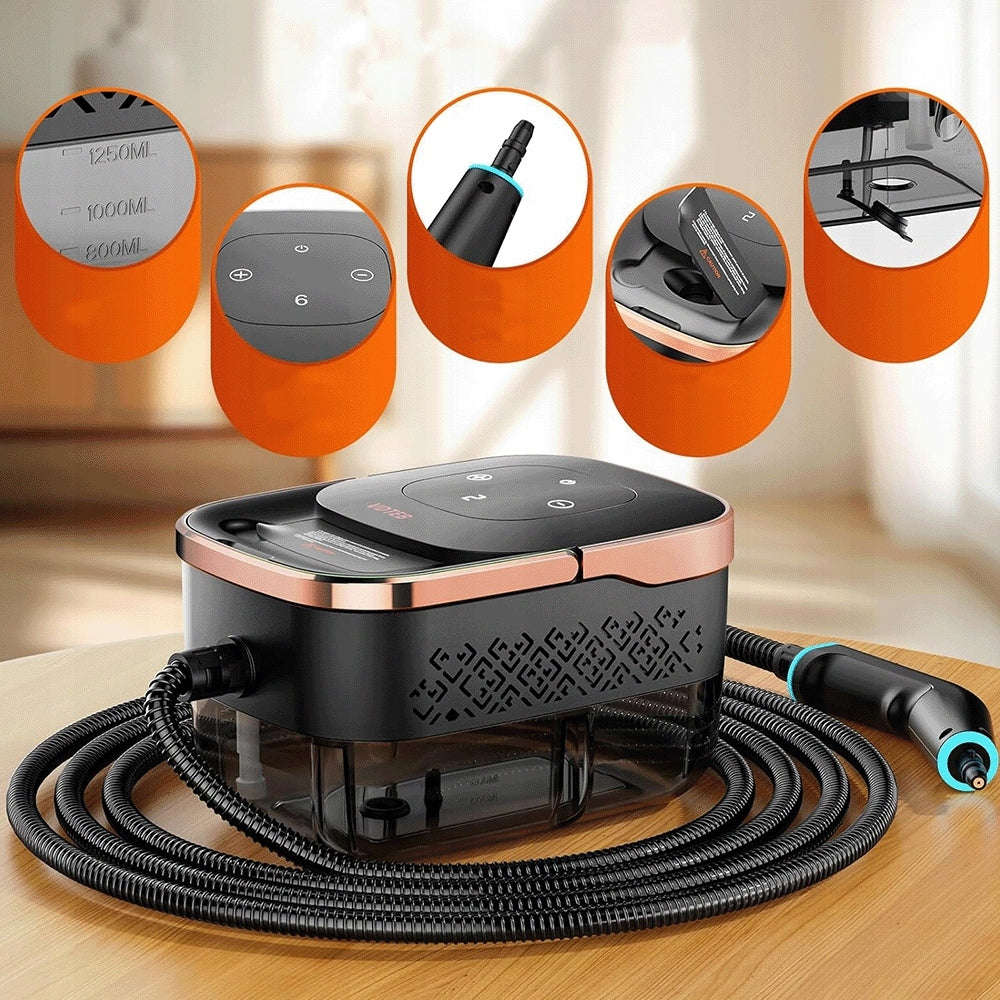 2500W HAND STEAMER WITH 6 CAR CLEANING SETTINGS BLACK Brand Bedee