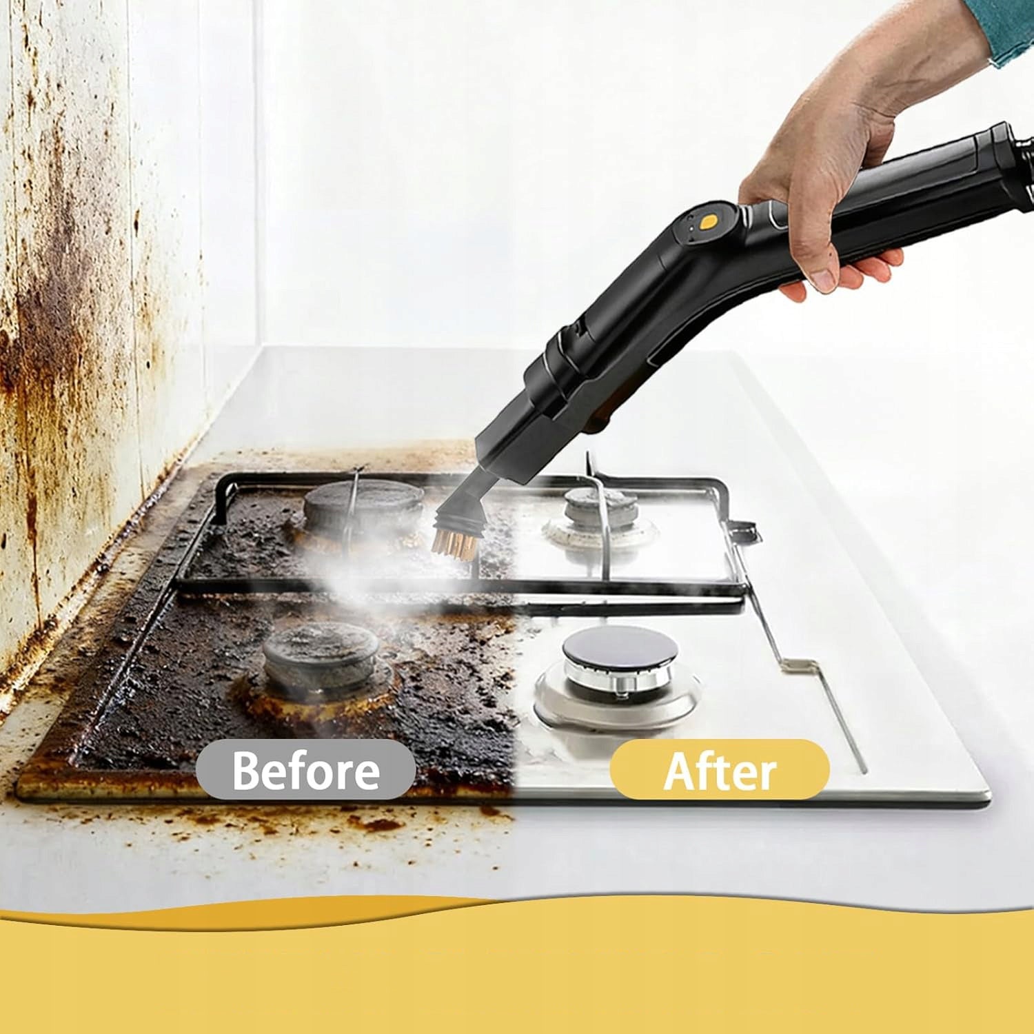 2500W HANDHELD STEAM CLEANER, STEAM VACUUM CLEANER FOR ALL KITCHEN FURNITURE Dominant color black
