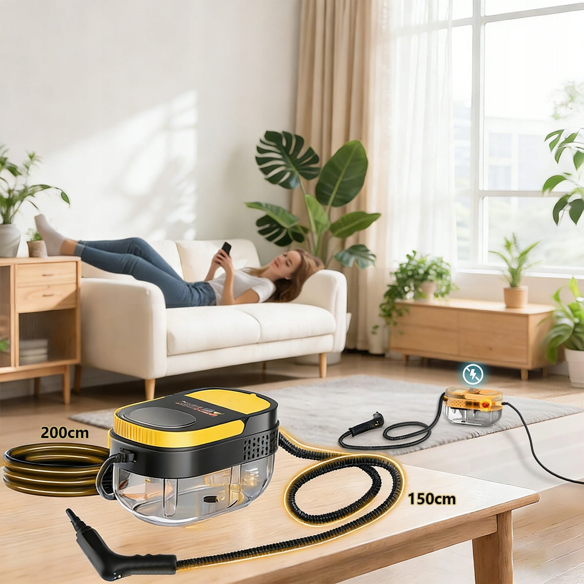 2500W Handheld Steam Vacuum Cleaner, Large 1.6L Water Tank Brand no brand