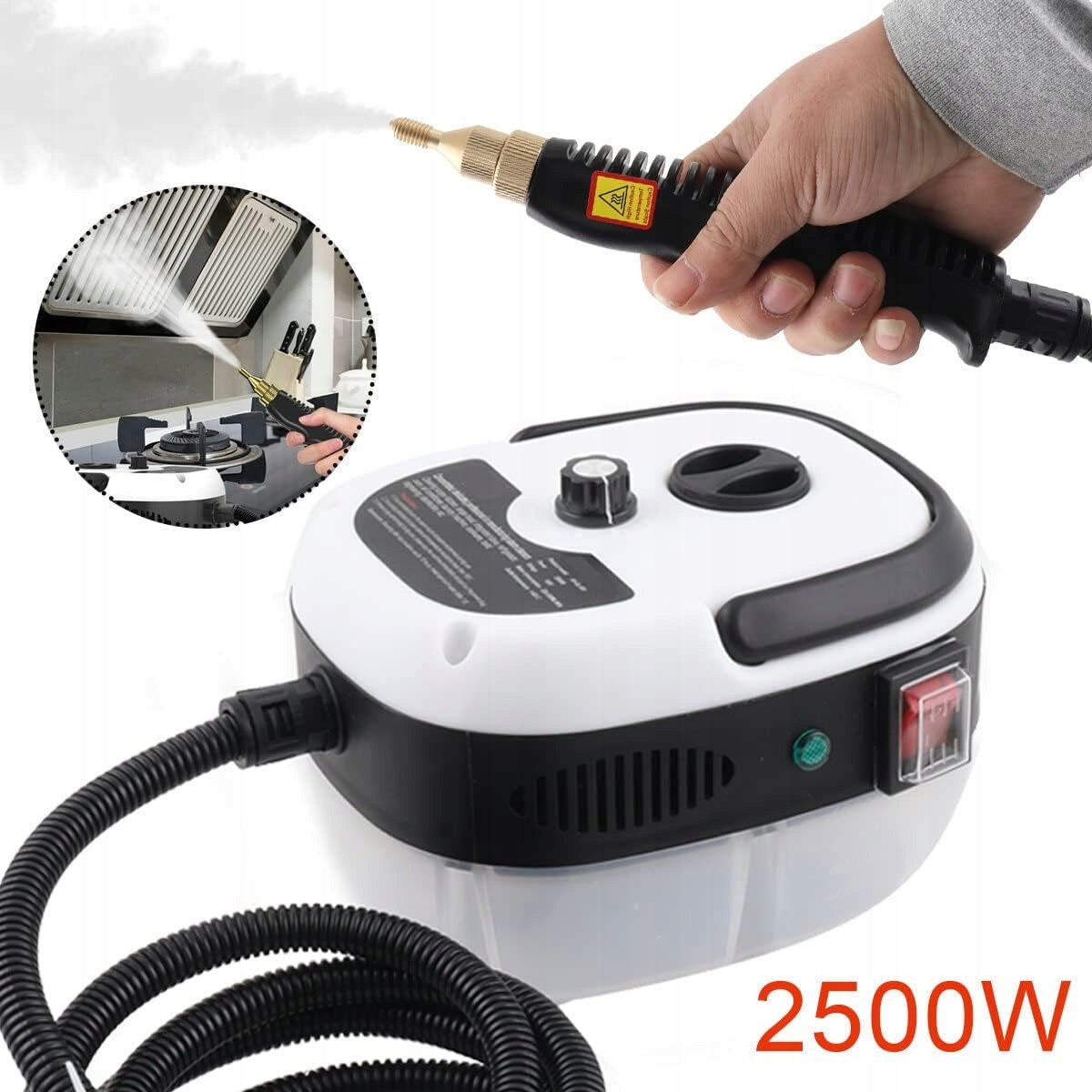 2500W Portable Handheld Steam Vacuum Cleaner With 3 Brush Heads Manufacturer code 872DM
