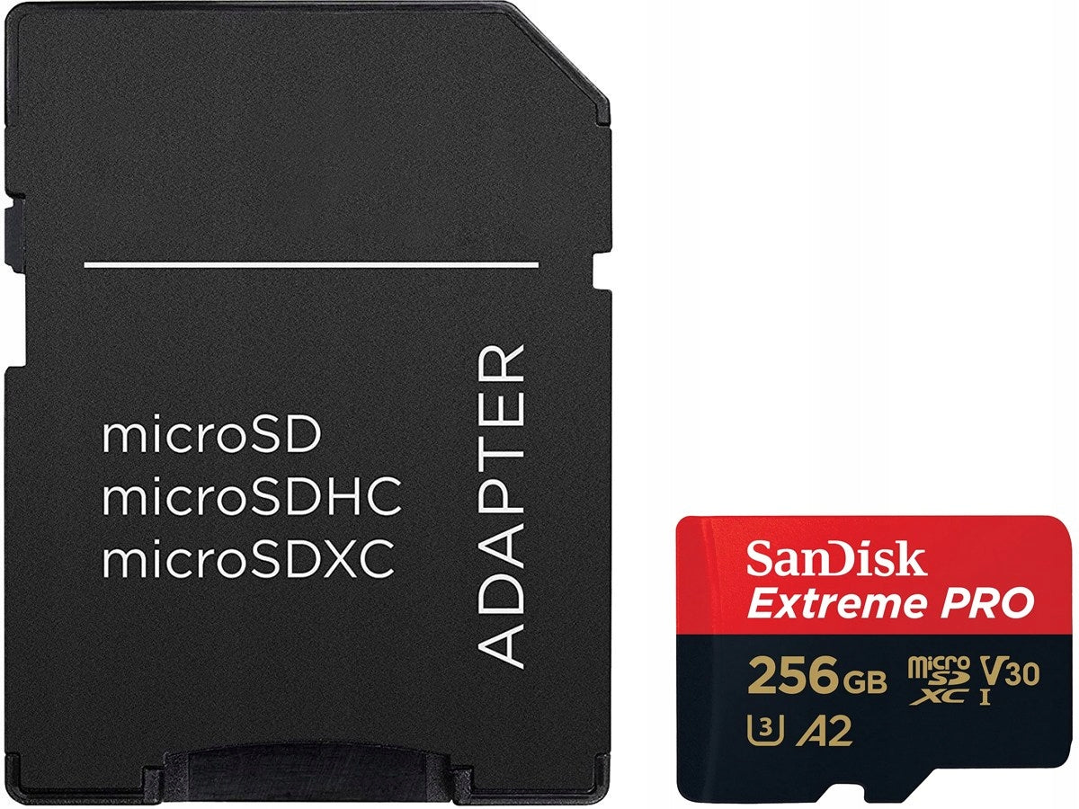 256GB SanDisk Extreme PRO micro SD card Manufacturer SanDisk