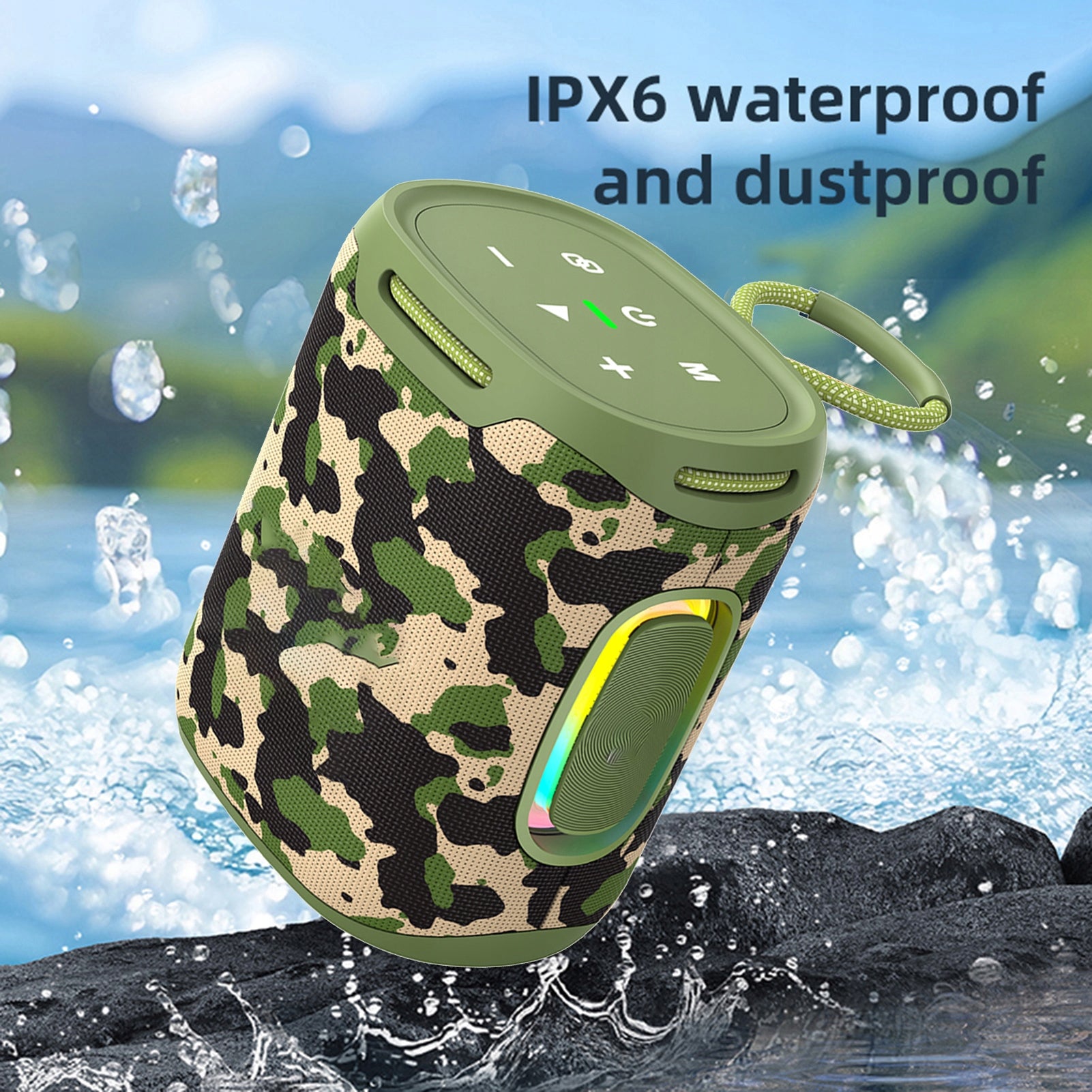 25W Portable BT Speaker with RGB Lights, Q6 Waterproof Boxes Manufacturer code AG250730029153