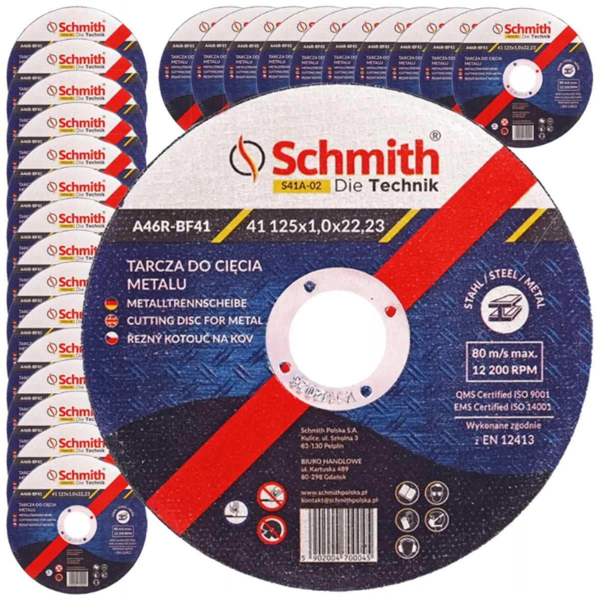 25x Metal cutting disc 125x1,0 mm angle grinder Schmith