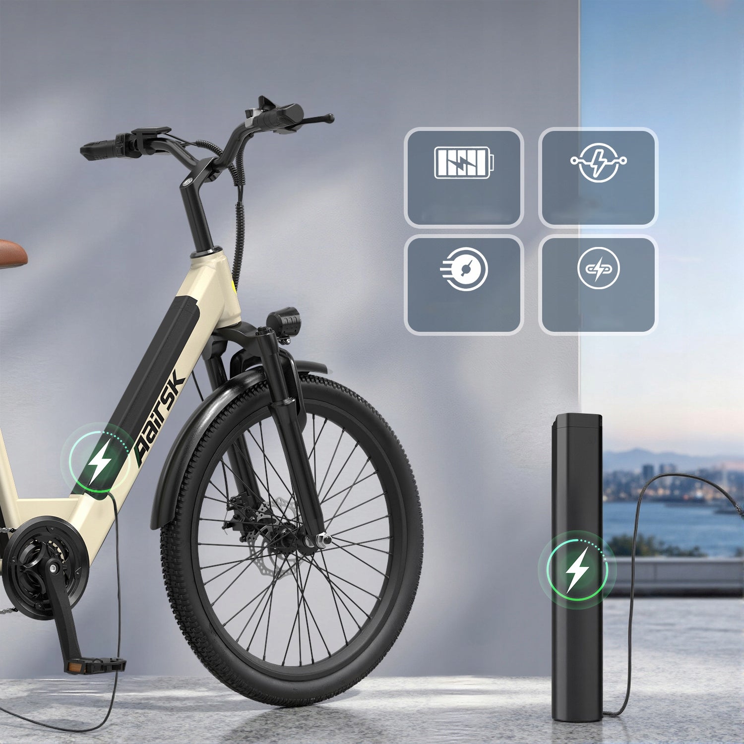 26'' Aairsk S600 250W 36V 13Ah 75km NFC Electric Bike Frame size L