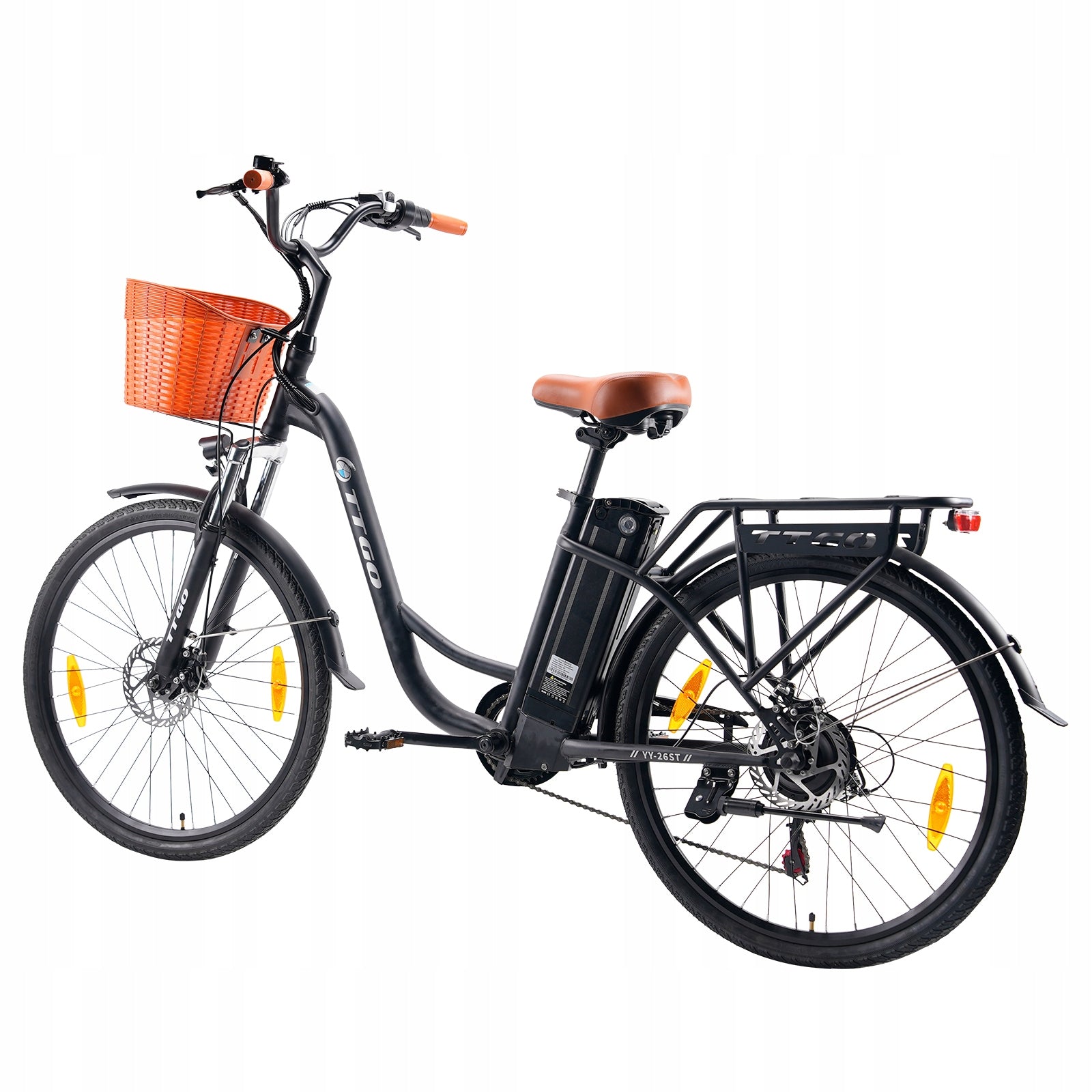 26" Electric bike TTGO YY-26ST 250W 36V14.5AH 25km/h city women men - black Foldability partially assembled, calibrated