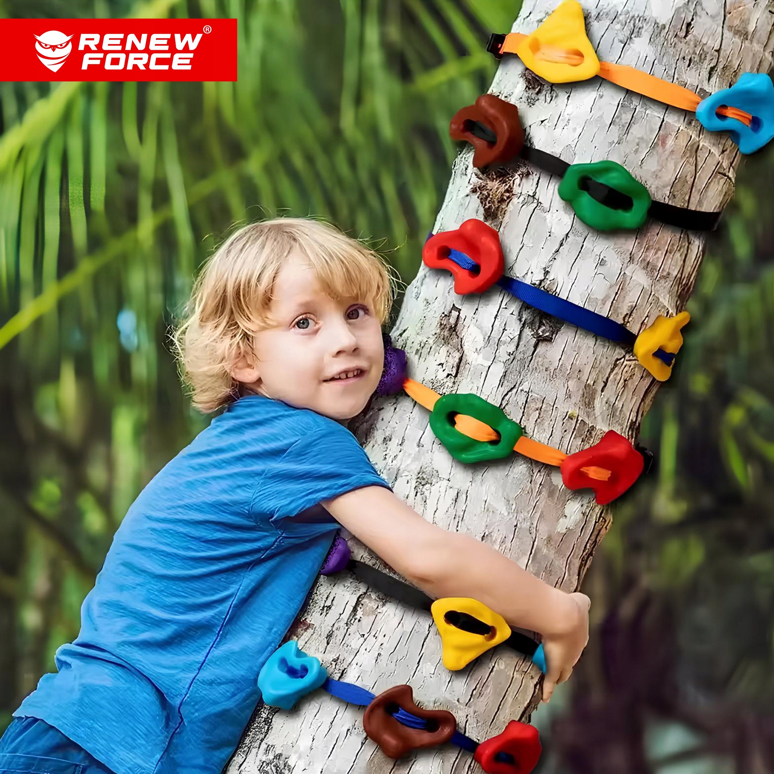 26 el. CLIMBING WALL STONES Garden Climbing House 6 STRIPES Manufacturer code ZESTAW DO WSPINACZKI NA DRZEWO Z 6 PASAMI 2M